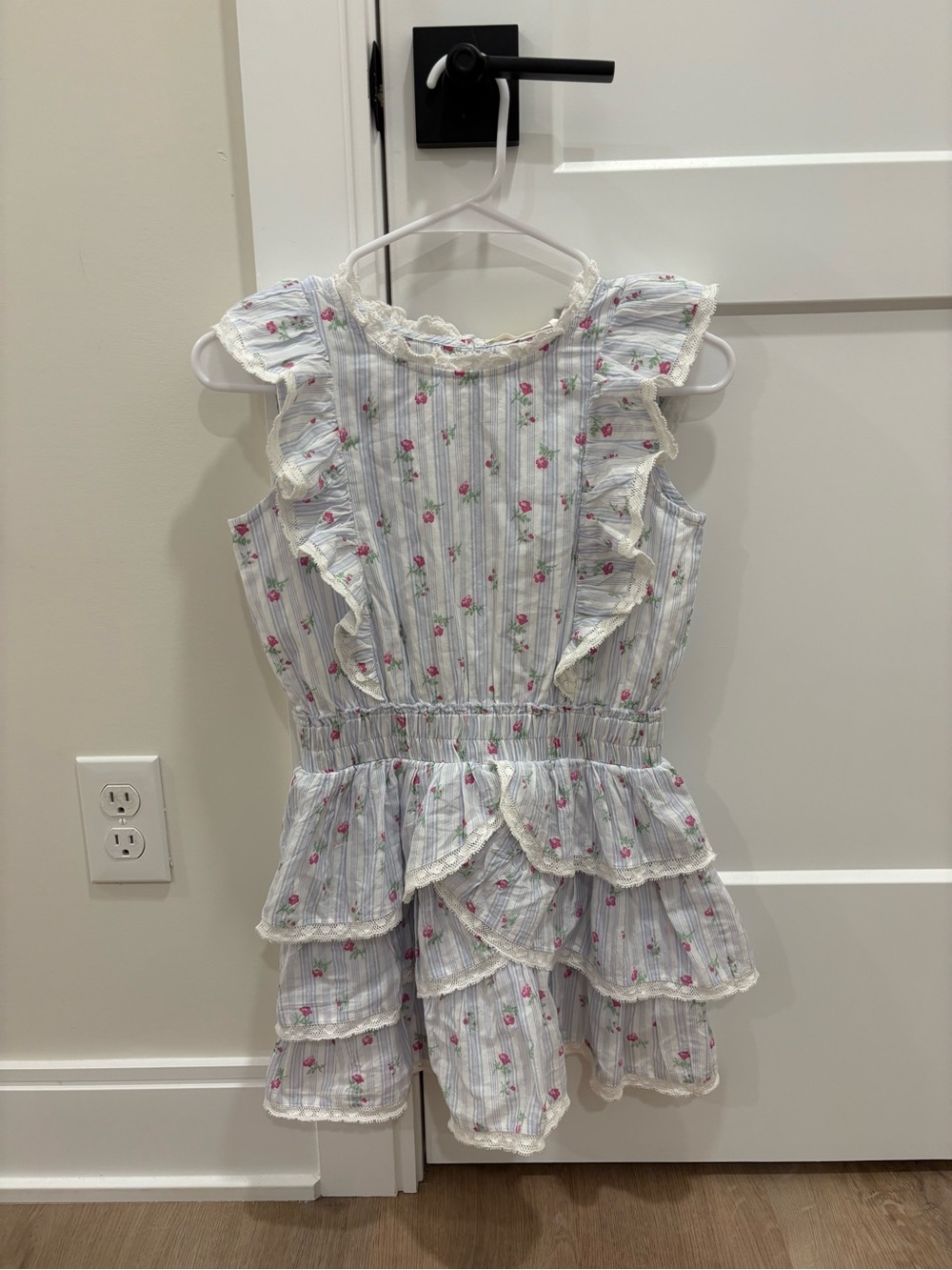 NWT Love Shack Fancy Decker Tiered Mini Dress Size 8-9